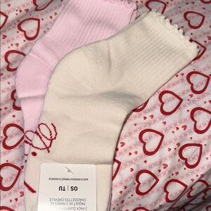 PINK Victoria's Secret Soft Pink and Cream Socks Ruffled Cuffs